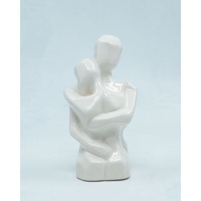  Modern White resinAbstract Couple Embrace Sculpture