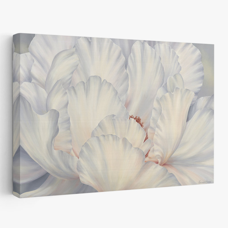 Plantes, fleurs, pivoines blanches, art mural, H 16 po x l 24 po