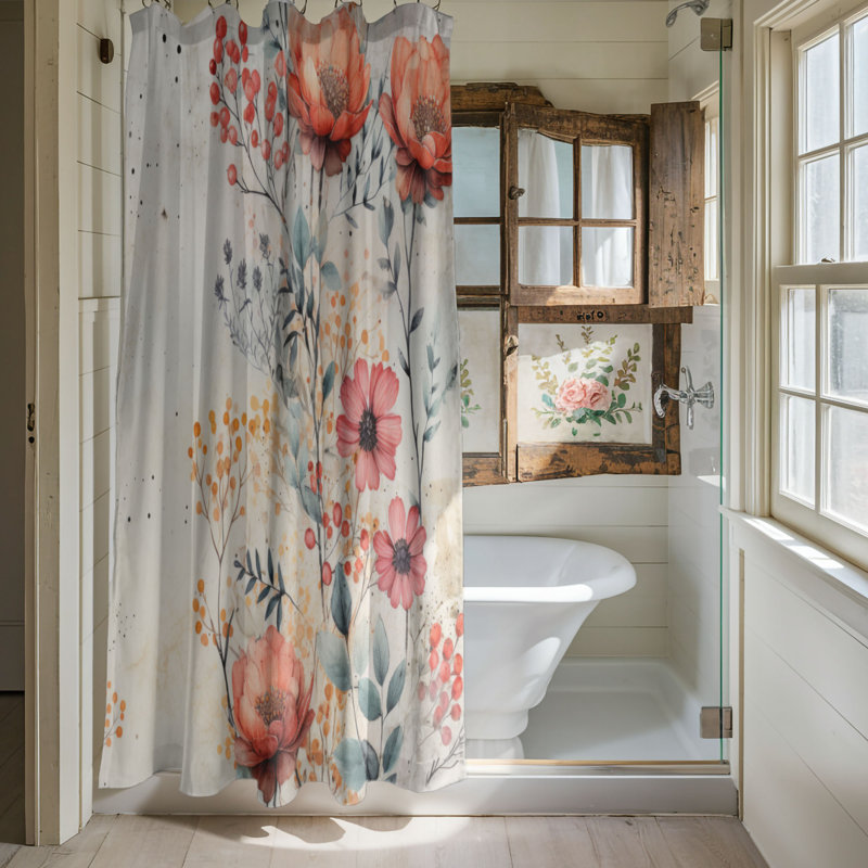 Rideau de douche Urban Florals - Premium, H 74 po x l 71 po