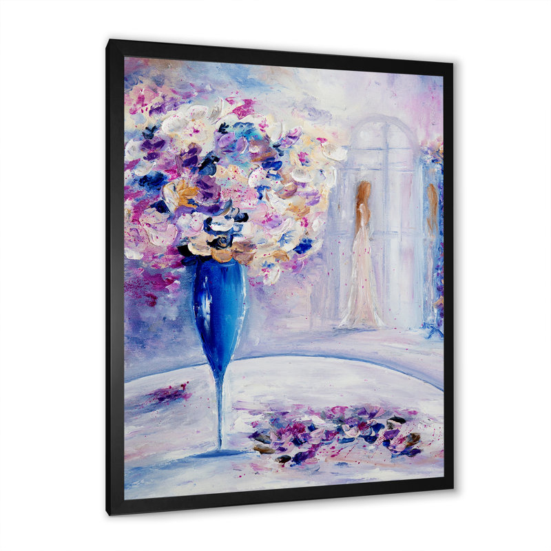 Femme romantique en attente de son amour, Cadre photo noir, H 20 po x l 12 po x P 1 po