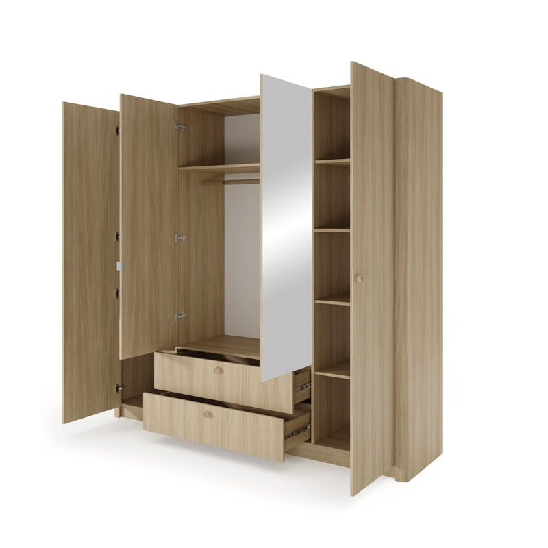 Tiernen 2 Door Manufactured Wood Wardrobe