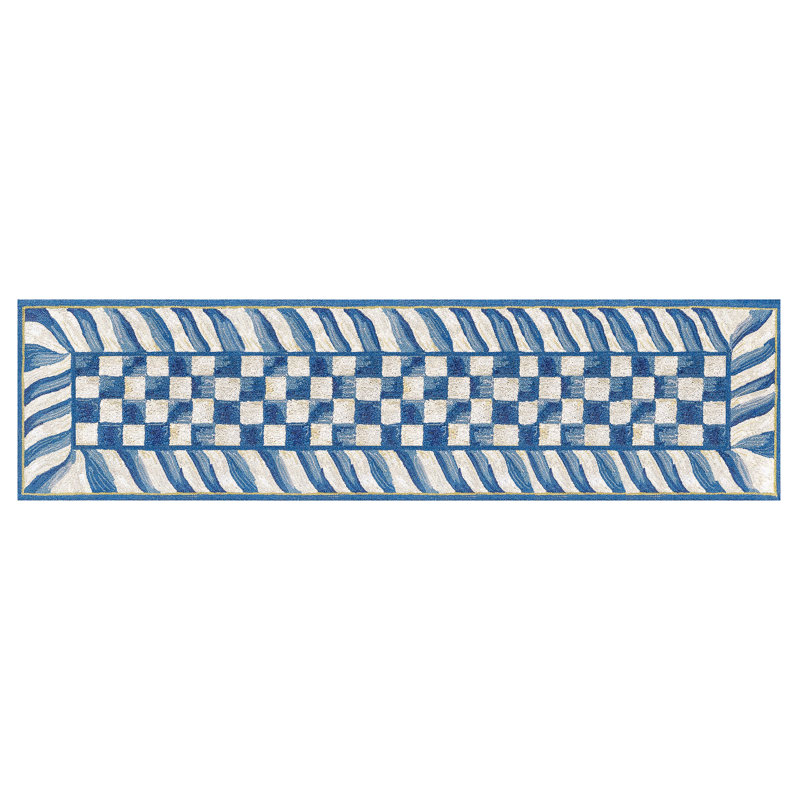 Truly Royal Checkered 2'6" x 8' Washable Runner