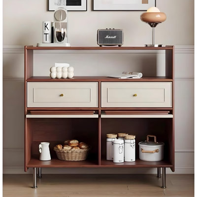 French Style Glass Flip Door Accent Cabinet