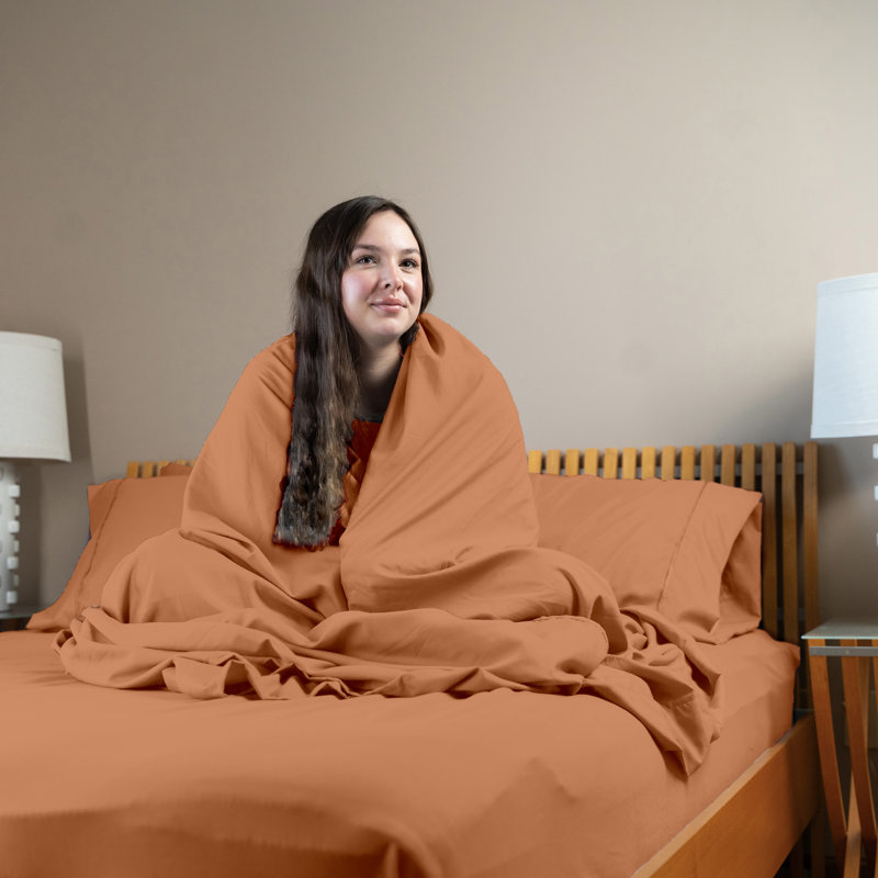 Ultra Soft Bamboo Sheet Set - 4 Pc Set - Wrinkle Resistant - Cooling Sheets with Deep Pockets, Sandstone