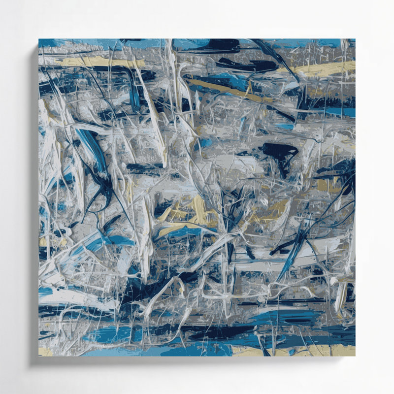 «Neo Expressionism 35», art mural sur toile bleue, H 8 po x l 8 po