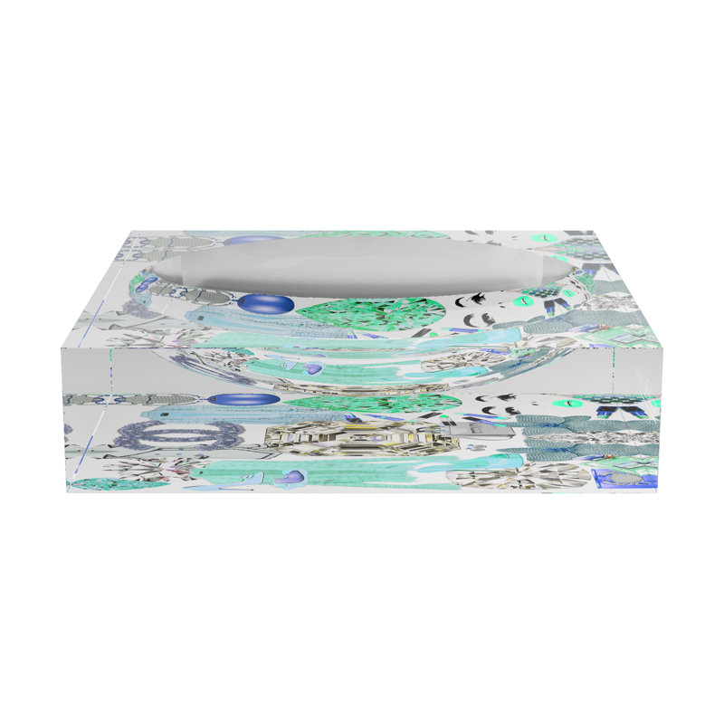 Bougie Acrylic Decorative Tray, 6"W x 6"D x 2"H