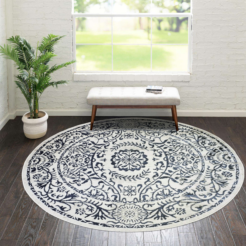 Lorrius Oriental Indoor Rug, Round 5'11"