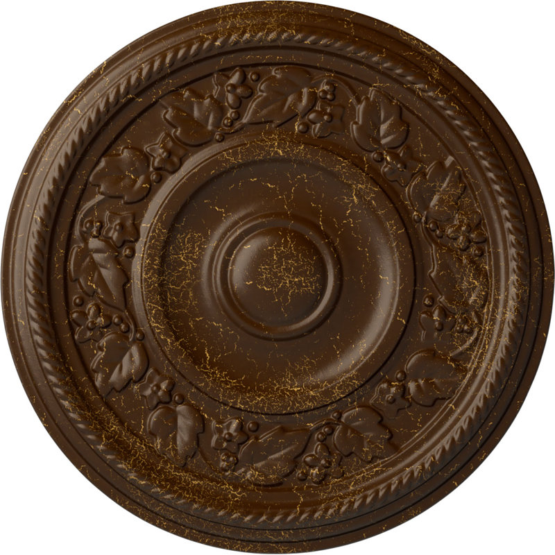 Plafonnier couronne Endurathane, 16 1/4 po de diamètre extérieur x 3 5/8 po de diamètre intérieur x 1 po (convient aux auvents jusqu'à 5 1/2 po), pot peint à la main de fini craquelé crème