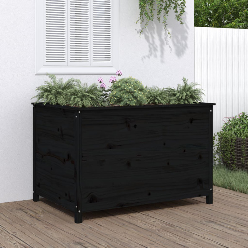 Derosier Wood Raised Garden Bed, Black, 78cm H x 119.5cm W x 82.5cm D
