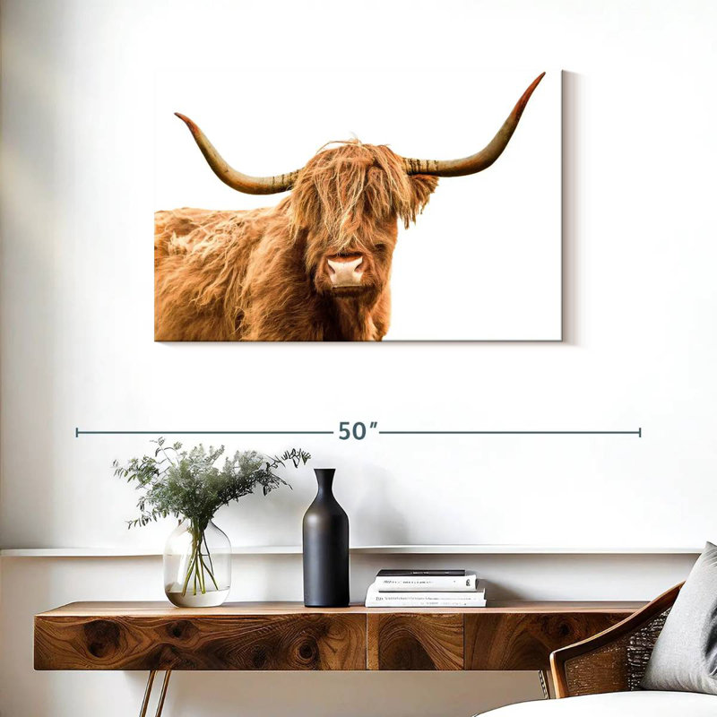 Brampt Looking At You Scottish Highland Cow, 24" H x 36" W