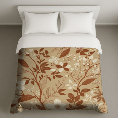 Beige Floral Botanical Duvet Covers