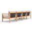 Canapé modulaire d'extérieur en teck Haven de 6 pièces avec coussins Sunbrella et accoudoirs en bois rouille-72605236