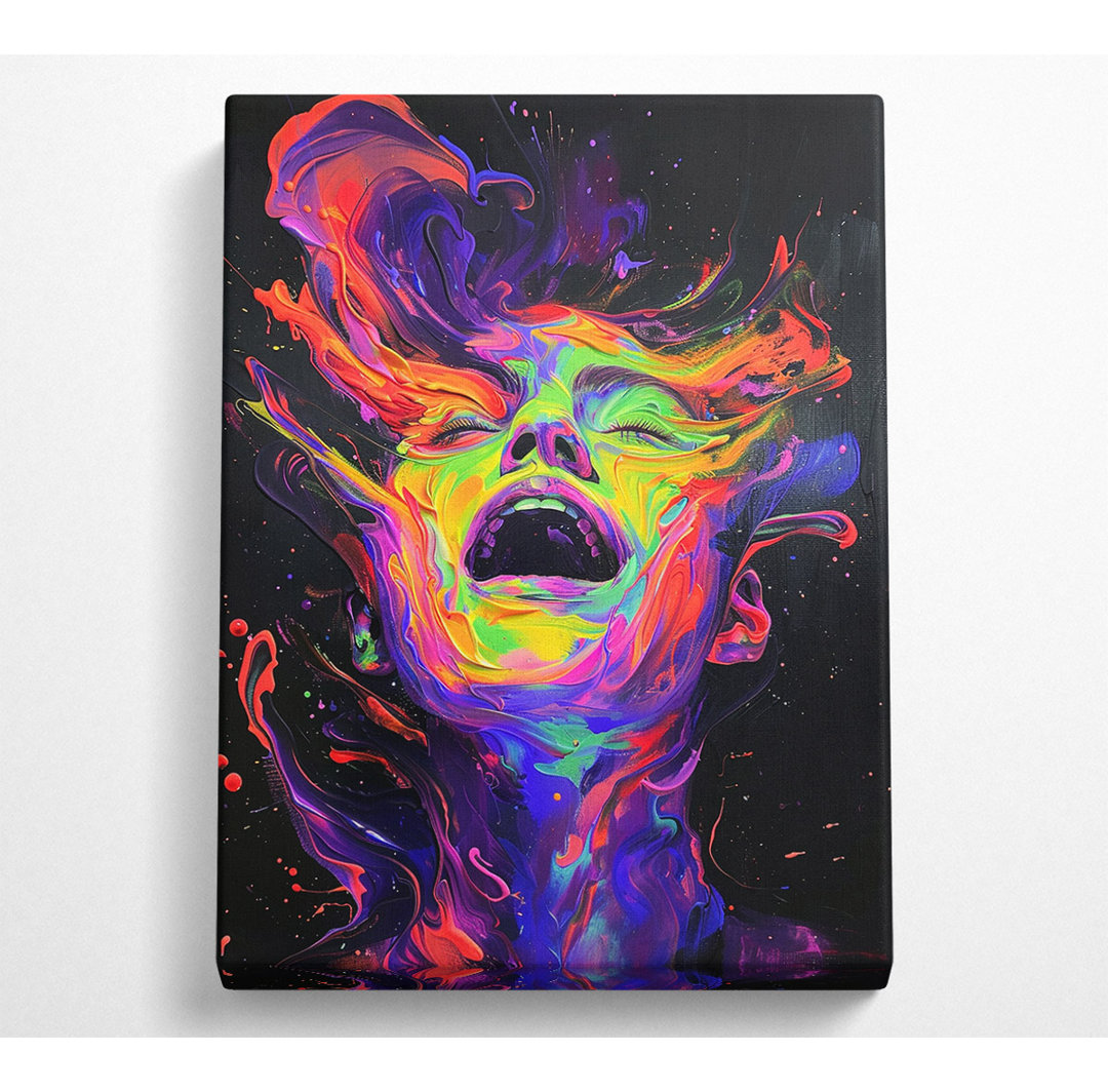 Abstrakte Flow Paint Scream - No Frame Kunstdrucke auf Leinwand