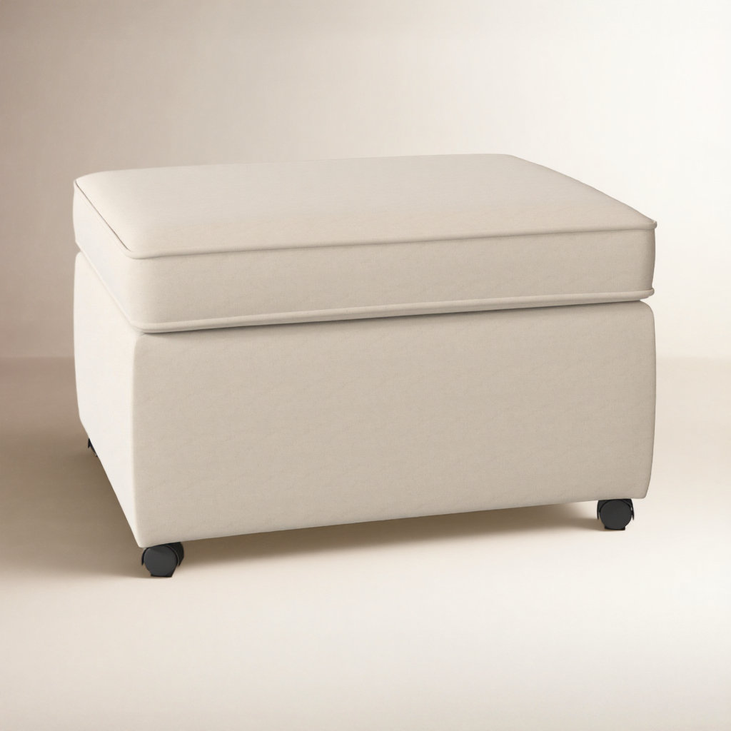 Rika 28" Ottoman, Bayou Natural Canvas