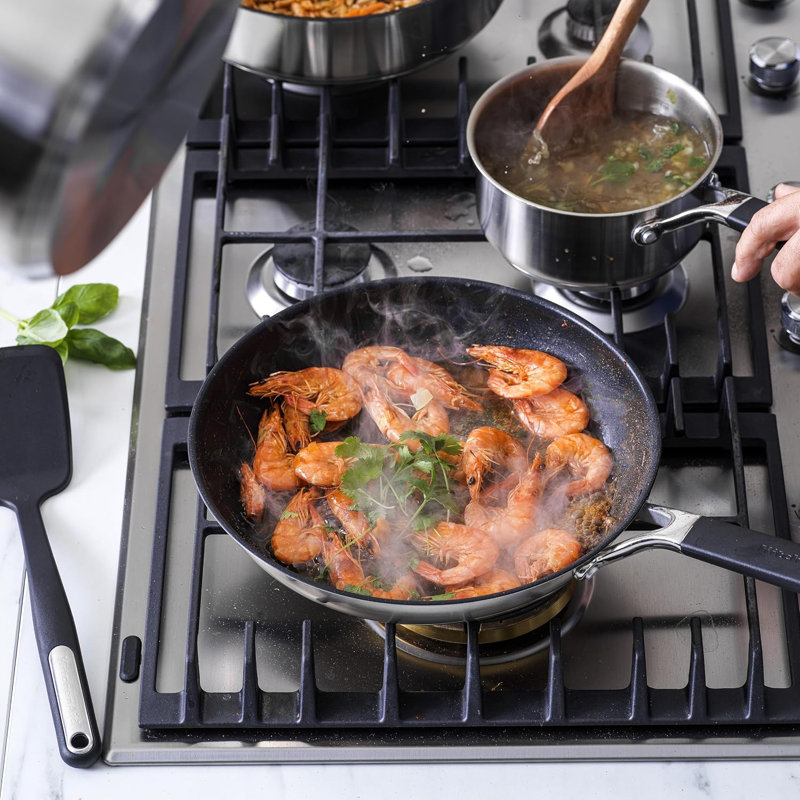 Classic Stainless Steel Frying Pan - 28cm, 30cm W
