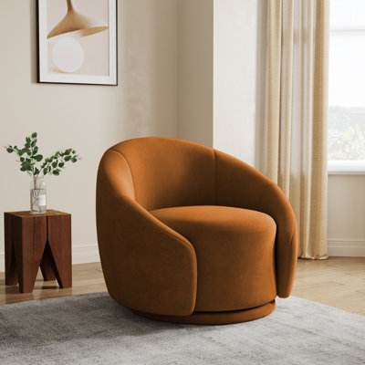Aunna Upholstered Swivel Barrel Chair
