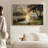 Framed Canvas Wall Art - Impressionist Lakeside Dusk with Boat, Sunset Landscape - 20" x 30" for Living Room and Bedroom-886911705