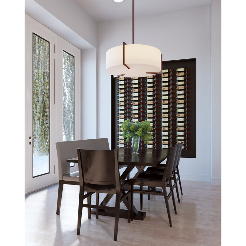 Ensemble de support à vin mural Iyleena 8 (120 bouteilles, nickel brossé), Noir mat, H 72 po x l 65 po x P 8,5 po