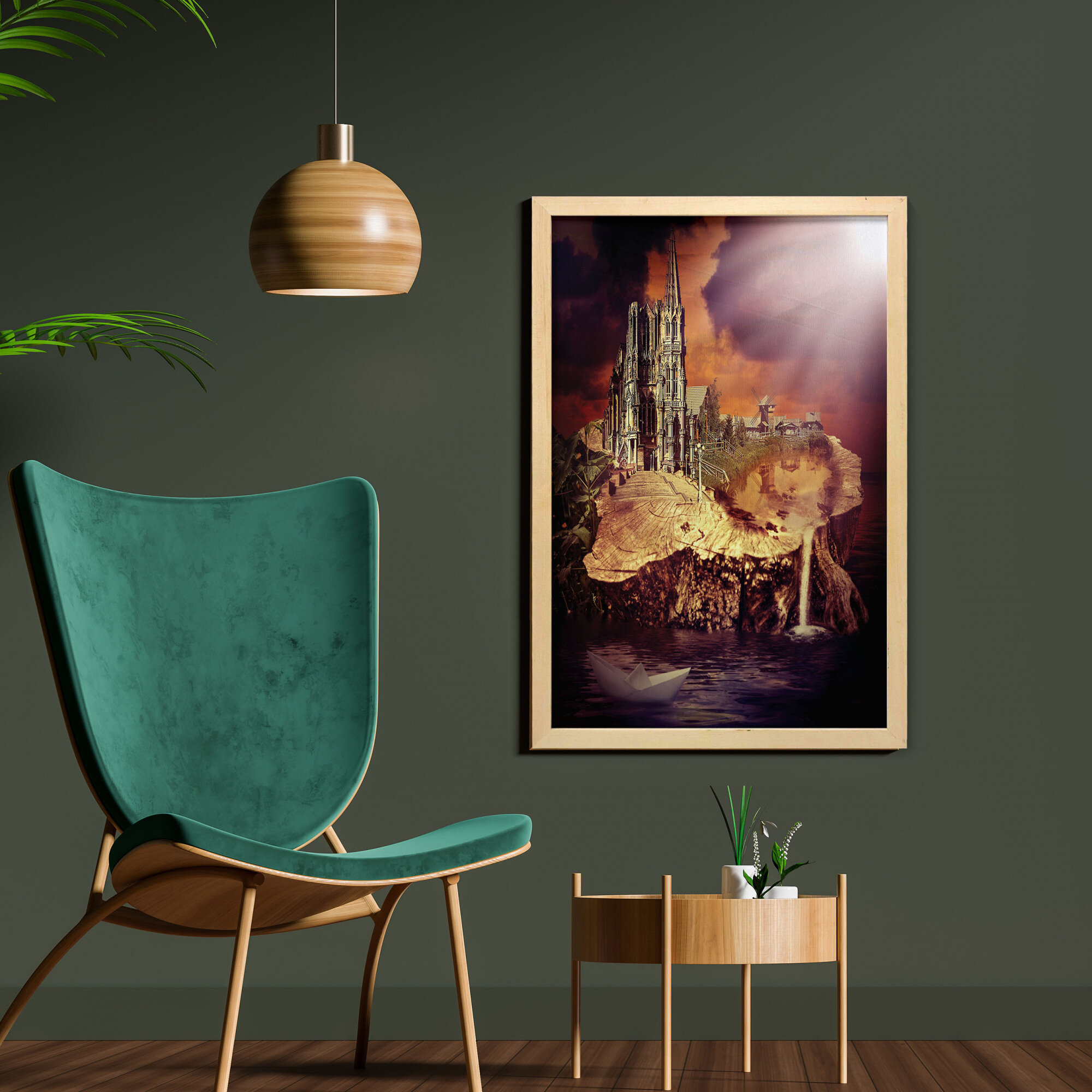 Fantasy Forest Village Print - Tranquil Streamside Hamlet Art - Perfect for  Fantasy Lovers and Peaceful Home Decor