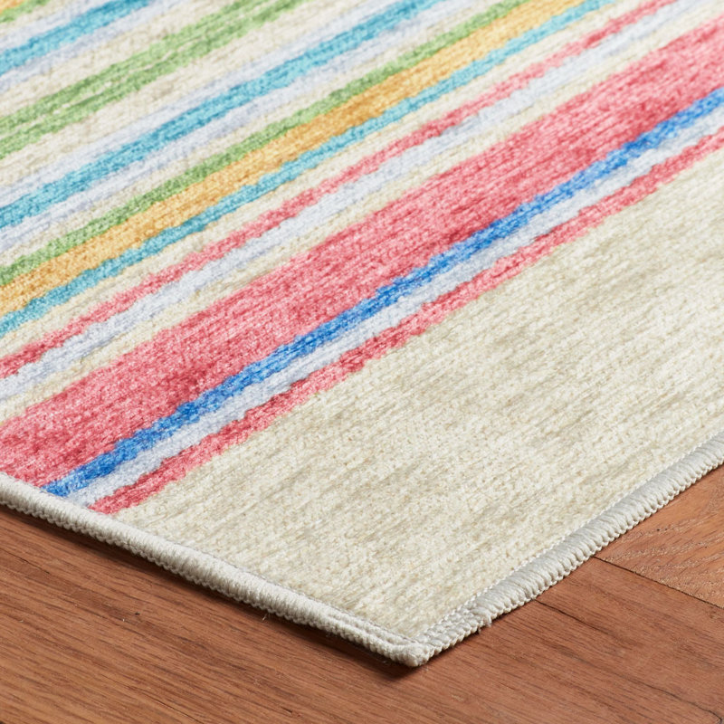 Cady Stripe Multi Machine Washable Rug, Rectangle 2' x 3'