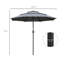 Parasol de patio 9 pi 3 pi, finition gris foncé, avec manivelle et bouton-poussoir inclinable pour terrasse, jardin, parasol gris, y compris la terrasse