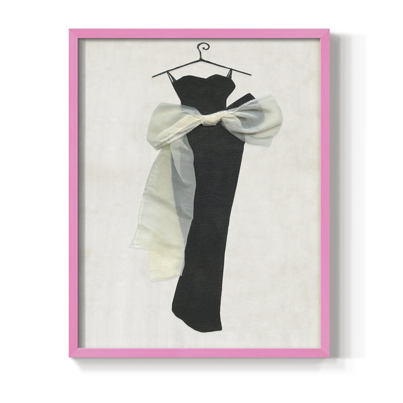 «Black Gown and Tulle I», reproduction encadrée - bois massif, H 11 po x l 9 po, Rose