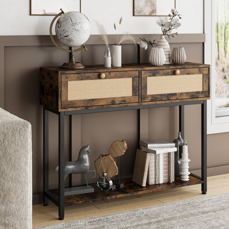 Console Brooke-Louise 39,3 po, Brun, Noir