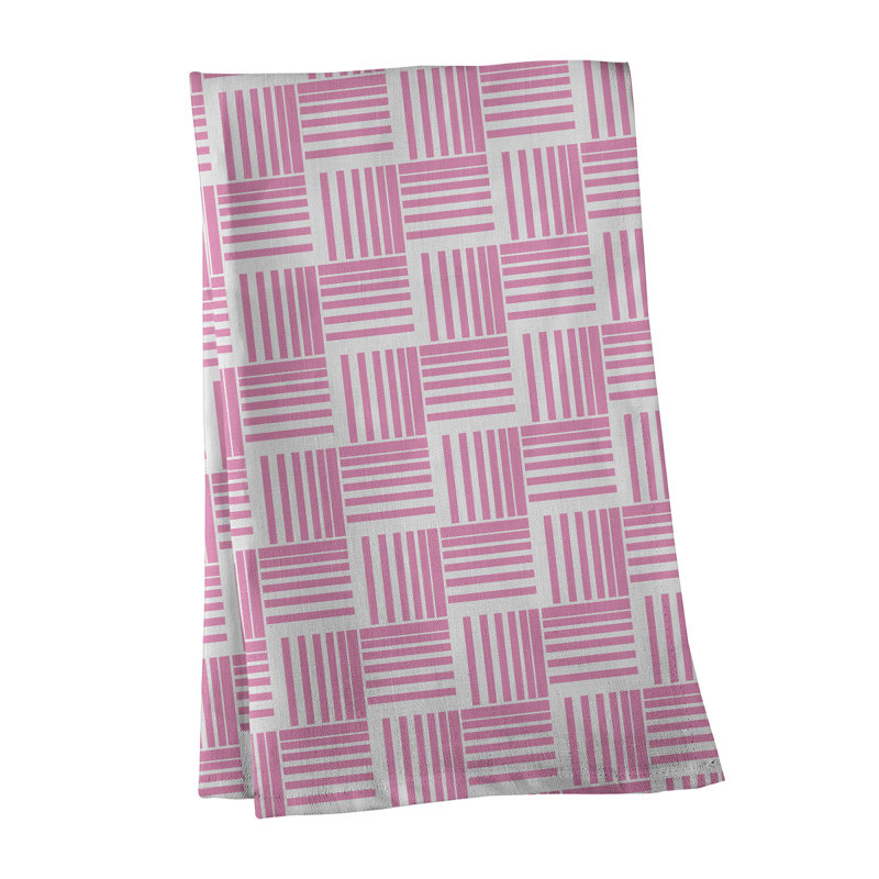 Jaya Tea Towel Kitchen Towel, Light Pink/White, Poly Twill