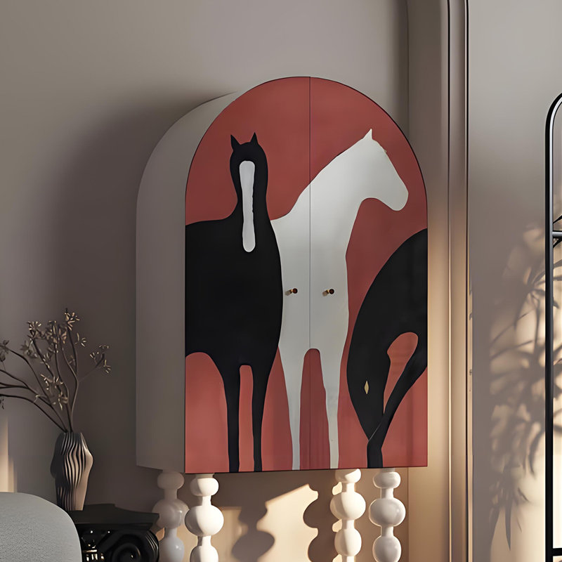 Armoire de rangement en bois de pin moderne et minimaliste, Noir