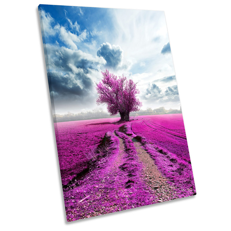 Sunset Landscape Tree Modern - Wrapped Canvas Print, 137.2cm H x 91.4cm W