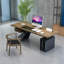 78.74" Wood colour+Black Rectangular Solid Wood+Iron desks-108206110