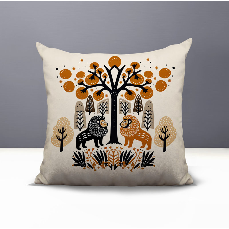 Coussin Comas, Carré 15 po, Orange