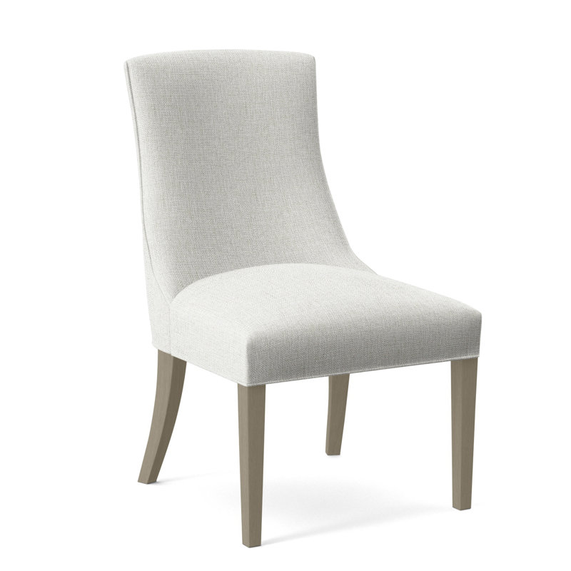 Tuxedo Slipper Dining Chair, Light Blue Performance Fabric; 0851-55, Stone Hearth Finish