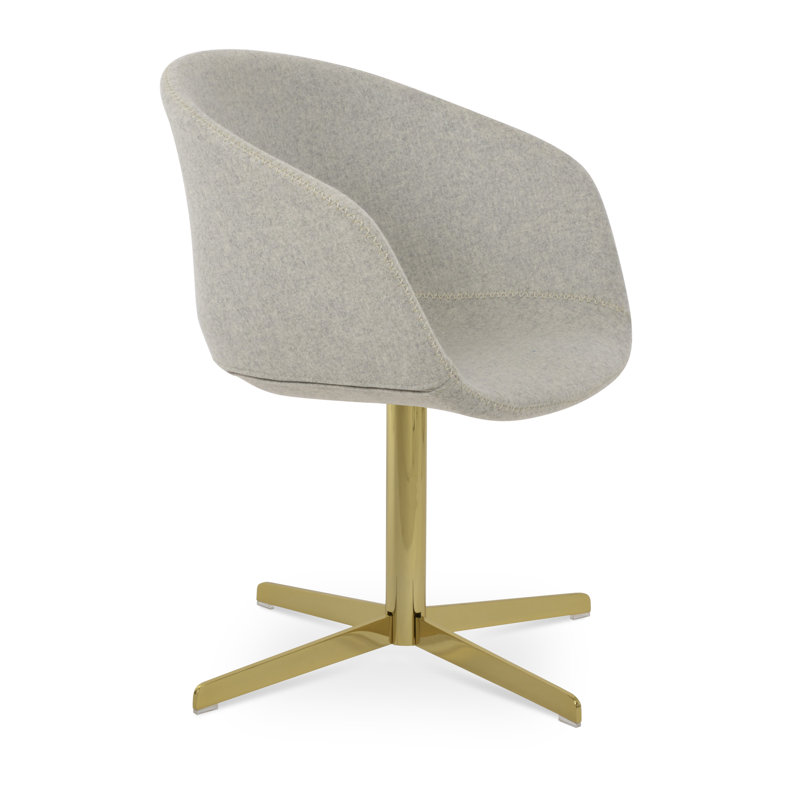 Chaise Tribeca, Laine argentée, Doré