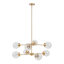 Lustre en métal 8 lumières avec ampoules sphériques dorées / transparentes Voir ci-dessous