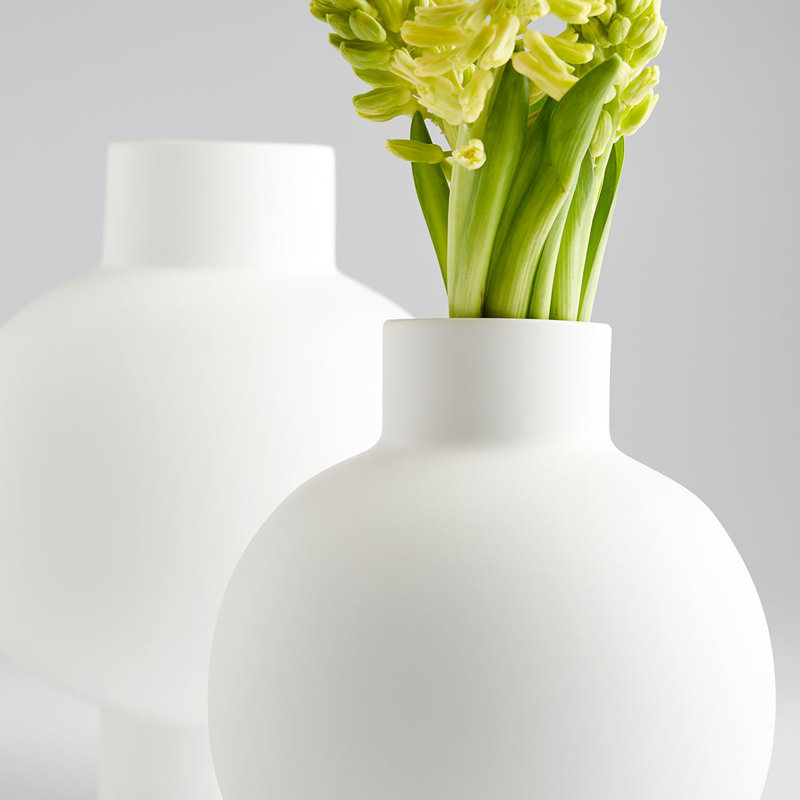 Libra Ceramic / Porcelain Table Vase, 14.5'' H x 11.5'' W x 11.5'' D