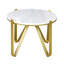 Aalaysha Round Stainless Steel Coffee Table For Living Room Furniture, Center Table with White Marble Top