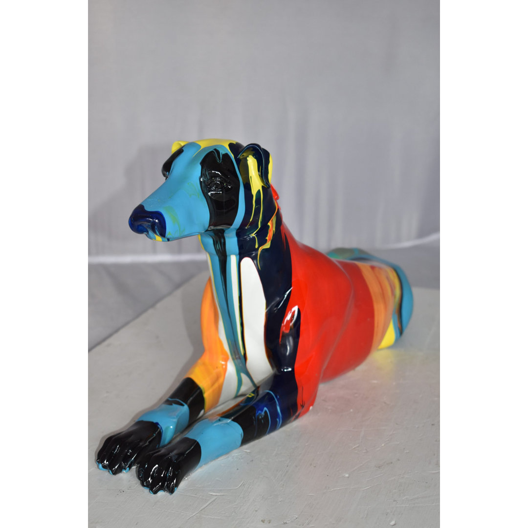 Hapeville Modern Looking Greyhound Dog Statue Made of Resin 