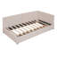 Canapé-lit simple rembourré avec 2 tiroirs de rangement, tissu en lin beige, sans sommier tapissier, robuste et confortable-118385481