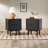 Aizlyn Mid-Century Modern Solid Wood Groove-Handle Nightstands-884636645
