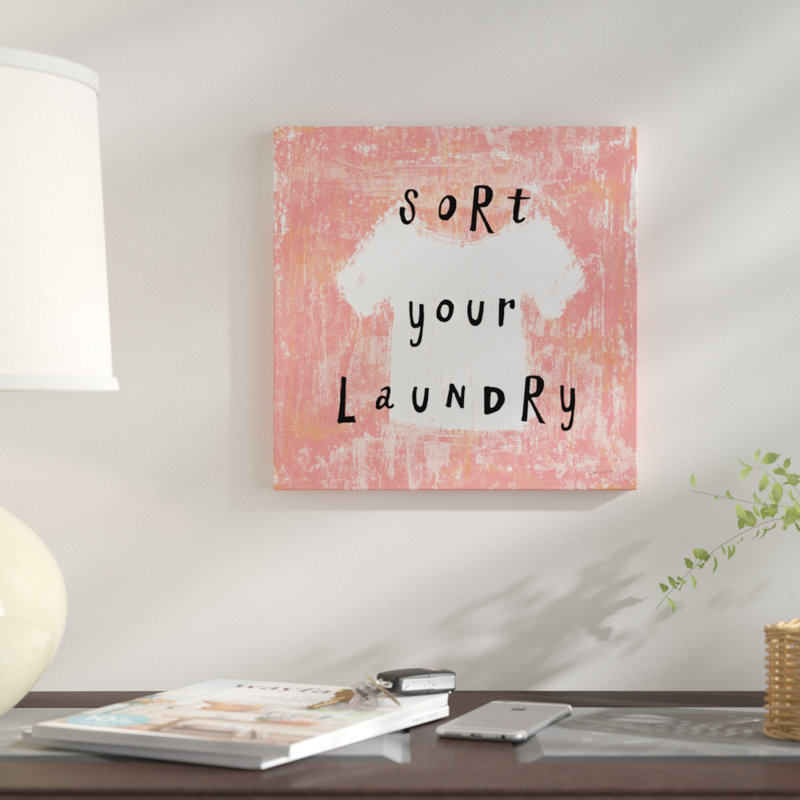 «Laundry Rules III», art textuel sur toile, H 12 po x l 12 po x P 0,75 po, Pas de tapis, Toile tendue