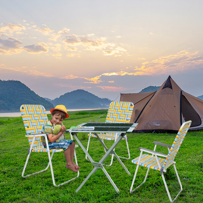 Metal Folding Beach Chair, Yellow