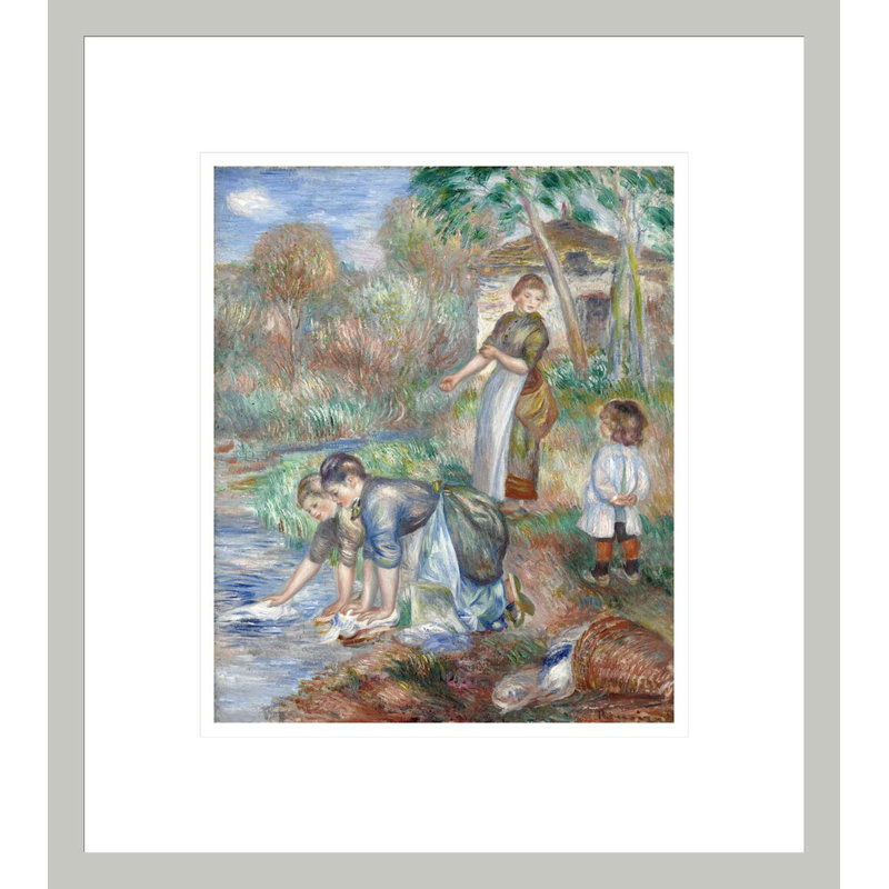 «Washerwomen» Pierre-Auguste Renoir - Impression giclée encadrée, 15,43 po H x 13,75 po L