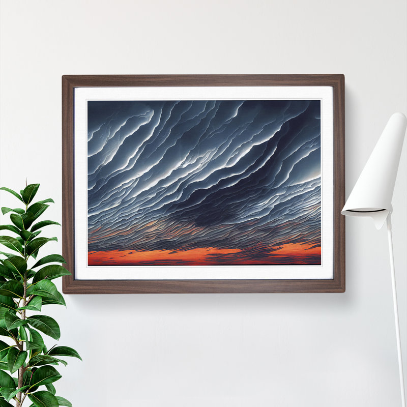 Storm Cloud Sunset - Framed Print, 46cm H x 64cm W x 2cm D, Walnut Framed