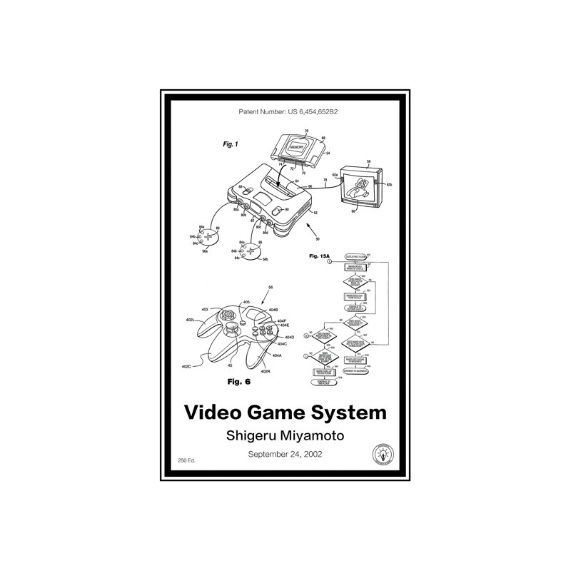 N64 by Retro Patents - Wrapped Canvas Print, 152.5 cm H x 101.5 cm W