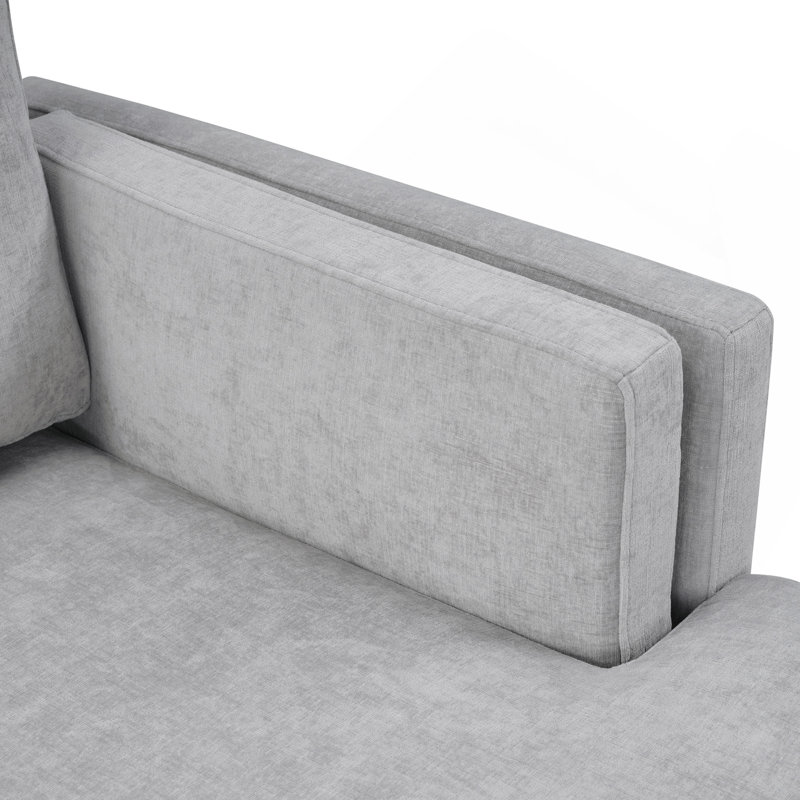Méridienne moderne avec méridienne et canapé-lit 53,5 po, Grey