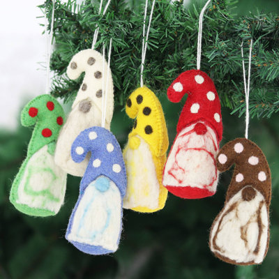 5.5'' Striped Fabric Hanging Figurine Ornament