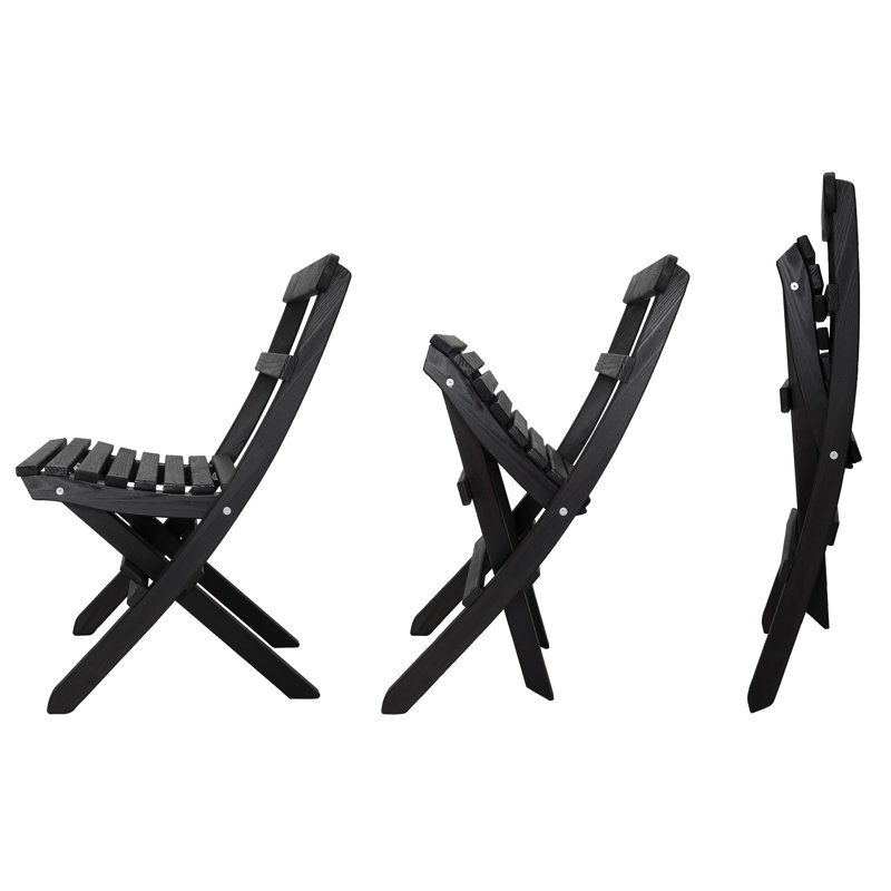 Arlot Folding Patio Dining Side Chair, Black
