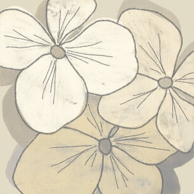 Beige Blooms III by Alonzo Saunders - Wrapped Canvas Print