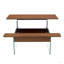 Table basse multifonctionnelle à plateau relevable - Autocollant à grain de couleur foncée, essentiel pour les maisons modernes. Pieds en verre trempé, plateau relevable. Parfaitement adapté aux salons et aux bureaux.-647398878